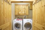 Lower Level Full Size Laundry Room with Washer & Dryer